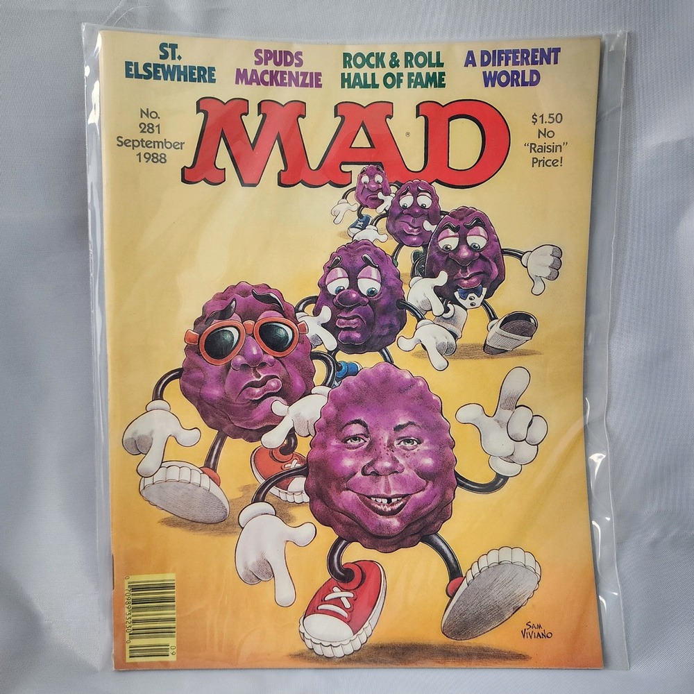 MAD Magazine September 1988 Issue #281 Raisins Vintage‎ Collectible Humor Retro